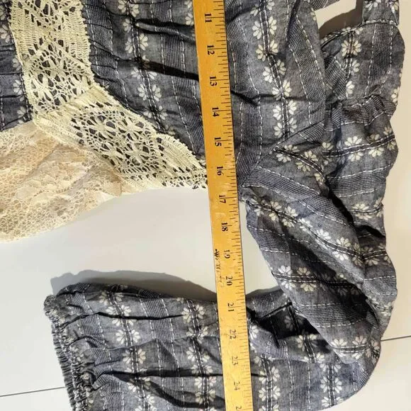 Ryu Anthropologie Peasant Dress Lace Detail Spring Cottagecore Tie Back Medium - Picture 14 of 15